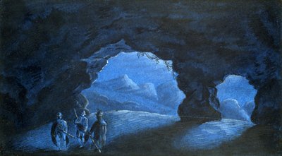 Three Men in a Mountain Grotto by Amantine Dupin