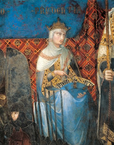 Allegory of Good Government, prudence, detail from Allegory and effects of good and bad government in town and country by Ambrogio Lorenzetti