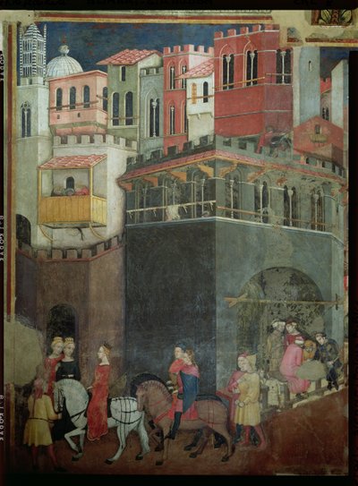 Effects of Good Government in the City (detail) by Ambrogio Lorenzetti
