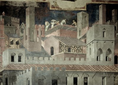 Effects of Good Government in the City (detail) by Ambrogio Lorenzetti
