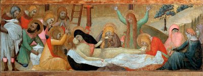 The Pieta (Predella of the polyptych Virgin and Child) by Ambrogio Lorenzetti