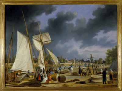 The Port of Caen by Louis Garneray, circa 1820 by Ambroise Louis Garneray