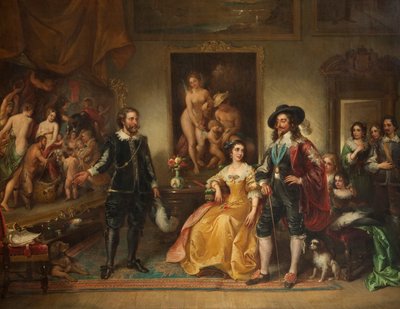 Rubens Presenting His Picture Peace and War to Charles I, 1858-71 by Ambrosini Jerôme