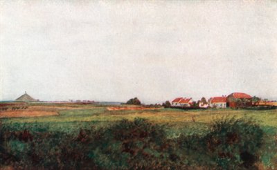 The Farm of La Belle Alliance, and the Mound Surmounted by the Belgian Lion, Waterloo by Amedee (after) Forestier