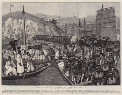 Japanese Troops landing at Chemulpo, 9 September by Amedee Forestier