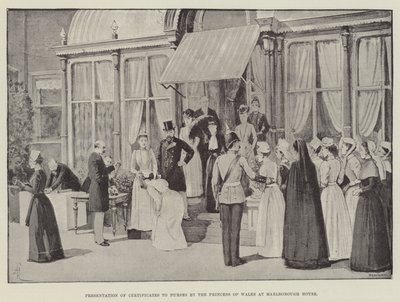 Presentation of Certificates to Nurses by the Princess of Wales at Marlborough House by Amedee Forestier