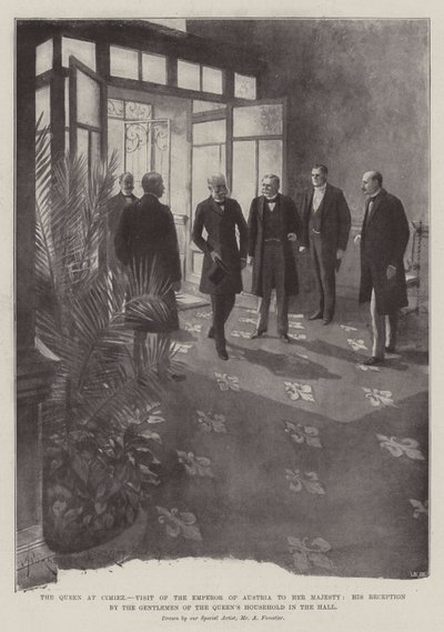 The Queen at Cimiez, Visit of the Emperor of Austria to Her Majesty, his Reception by the Gentlemen of the Queen