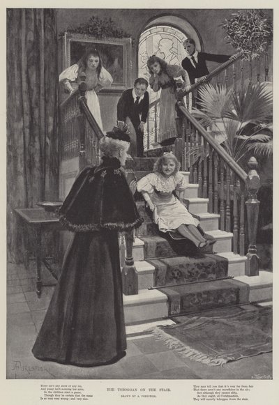 The Toboggan on the Stair by Amedee Forestier
