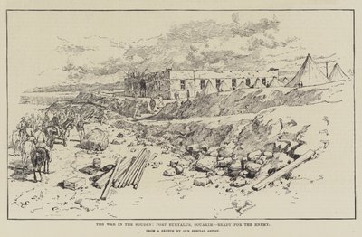 The War in the Soudan, Fort Euryalus, Souakim, Ready for the Enemy by Amedee Forestier