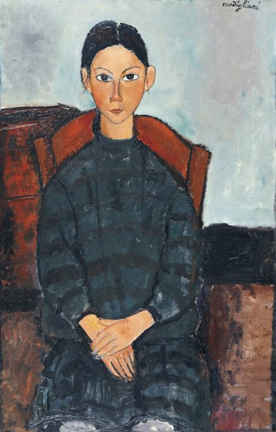 A Young Girl with a Black Overall by Amedeo Modigliani