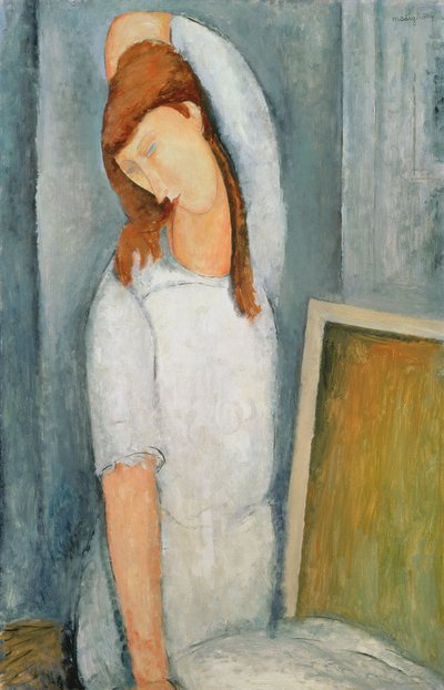 Portrait of Jeanne Hebuterne with her Left Arm Behind her Head by Amedeo Modigliani