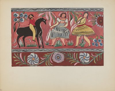 Plate 42: Painted Chest Design: From Portfolio "Spanish Colonial Designs of New Mexico" by American 20th Century