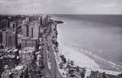 Chicago: Sheridan Road and Oak Street Beach, Looking North from Drake Hotel by American Photographer (after)