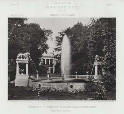 Fountain in Park of Schloss Klein-Glienicke, Potsdam, Prussia by American Photographer (after)