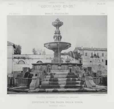 Fountain in the Piazza Della Rocca, Viterbo, Italy by American Photographer (after)