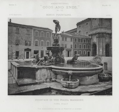 Fountain in the Piazza Maggiore, Fano, Italy by American Photographer (after)