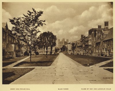 Princeton University: Henry and Foulke Hall; Blair Tower; Class of 1901 and Laughlin Halls by American Photographer (after)