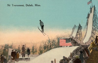 Ski jumping competition, Duluth, Minnesota, USA by American Photographer (after)