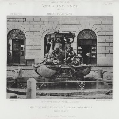 The "Tortoise Fountain," Piazza Tortaruga, Rome, Italy by American Photographer (after)