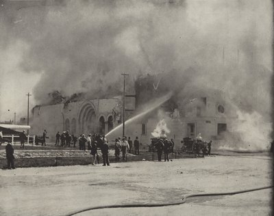 Burning of the Cold-Storage Warehouse by American Photographer