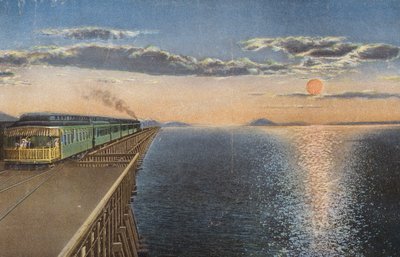 Crossing Great Salt Lake at Sunset by American Photographer