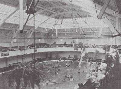 Long Beach, California: Interior of Bath House by American Photographer