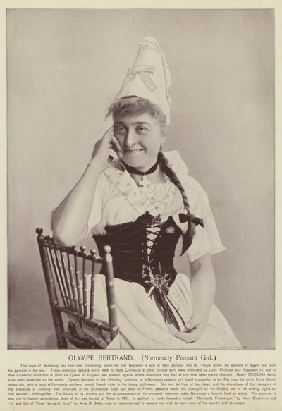 Olympe Bertrand, Normandy Peasant Girl by American Photographer
