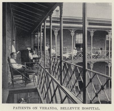 Patients on Veranda, Bellevue Hospital by American Photographer