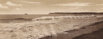 San Diego: Surf at Coronado Beach, Point Loma in the distance, San Diego by American Photographer