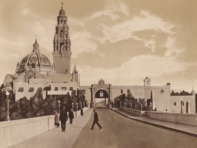 San Diego: West Gate to Panama-California Exposition Showing Tower and Dome of California Building by American Photographer