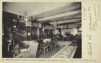 Smoking room, Houston Club, University of Pennsylvania, Philadelphia by American Photographer