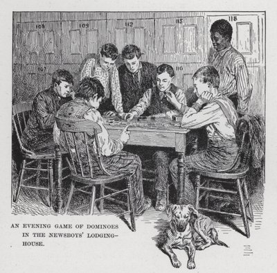 An Evening Game of Dominoes in the Newsboys