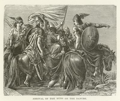 Arrival of the Huns on the Danube by American School