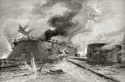 Battle between the Monitor and Merrimac in 1862, from 