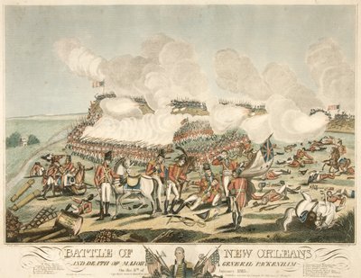 Battle of New Orleans and death of Major General Packenham on the 8th of January 1815 by American School