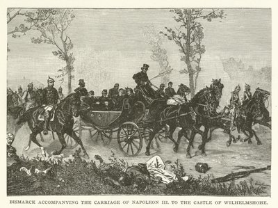 Bismarck accompanying the carriage of Napoleon III to the Castle of Wilhelmshohe by American School