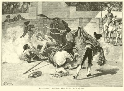 Bull-fight before the King and Queen by American School