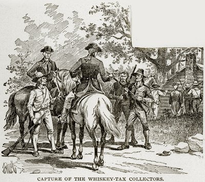 Capture of the Whiskey-Tax Collectors, illustration from Columbus and Columbia, c.1893 by American School