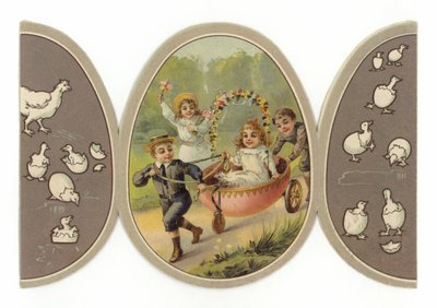 Children Playing in Egg Cart by American School