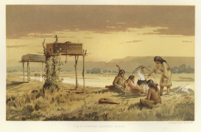 Chippewa Scaffold Burial by American School
