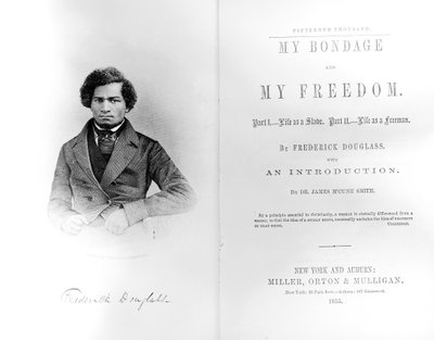 Frontispiece and Title Page to My Bondage and My Freedom by Frederick Douglass by American School