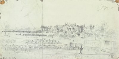 General View at the Close of the Battle, from the Civil War Sketchbooks by American School