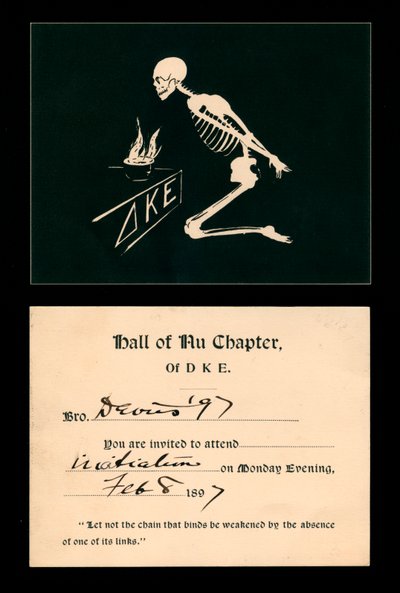 Invitation to an Initiation to the Delta Kappa Epsilon Fraternity by American School