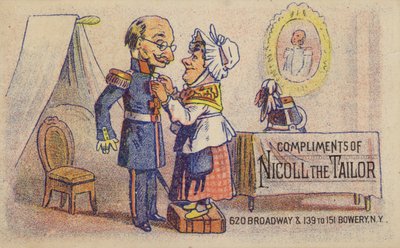 Lady Dressing Soldier by American School