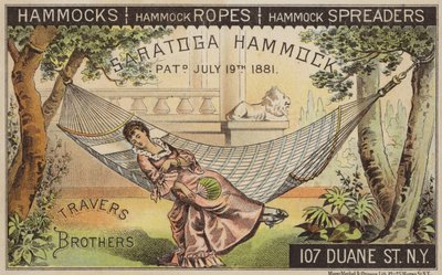 Lady Relaxing on Saratoga Hammock by American School