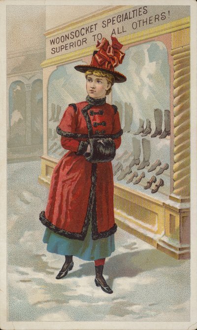 Lady Window Shopping in Snow by American School