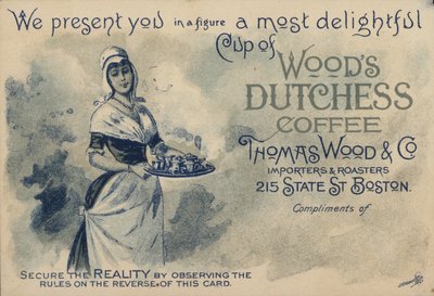 Maid Serving Coffee, Advertisement for Woods Duchess Coffee, Boston by American School