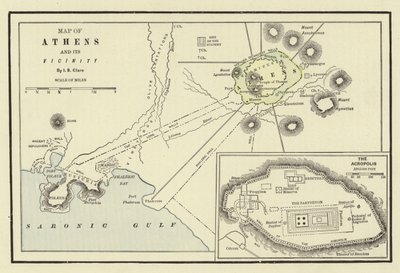 Map of Athens and Its Vicinity; The Acropolis by American School