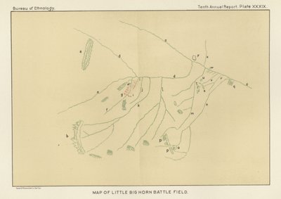 Map of Little Big Horn Battlefield by American School