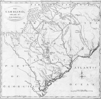 Map of the Carolinas with Part of Georgia by American School